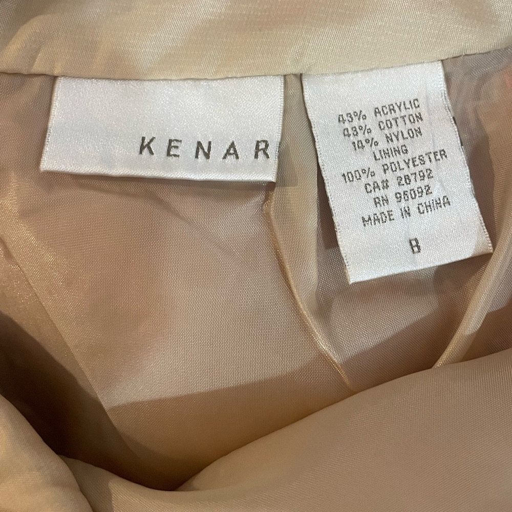 Kenar Orange, Tan, Ivory, Multi colored, Tweed, Lined skirt,Size 8 - Picture 6 of 8